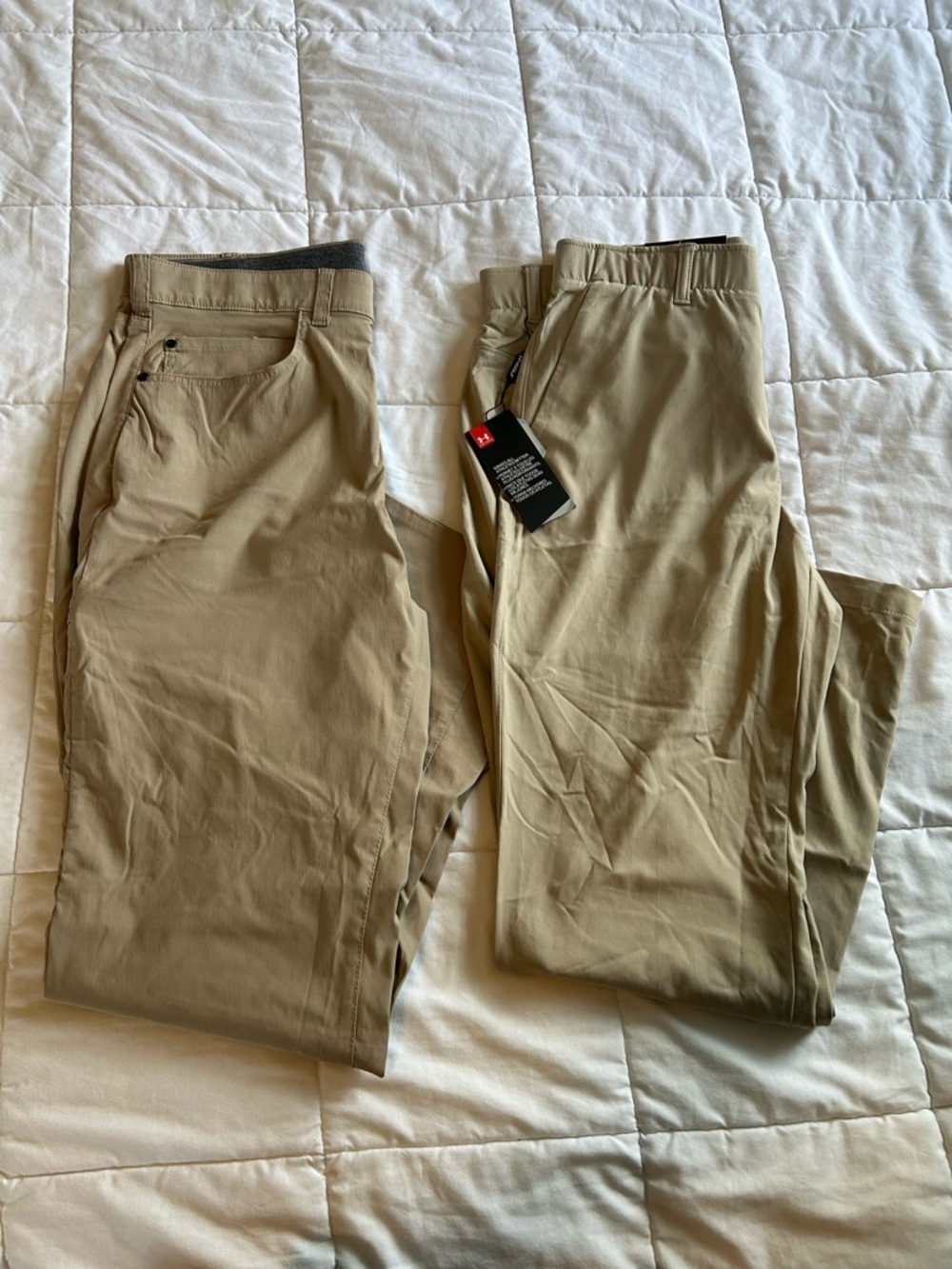 Bundle! Under Armour Men's Stretch Chinos and Member Mark Khaki